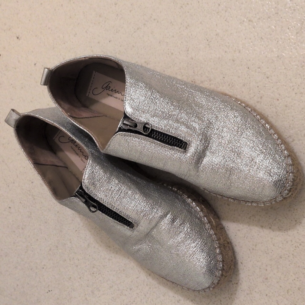 Handmade Silver Espadrilles